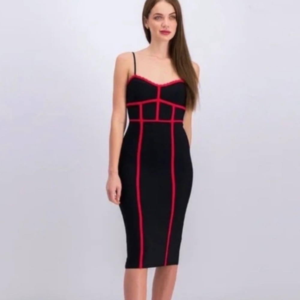 BCBGmaxazria Black & Red detail Dress